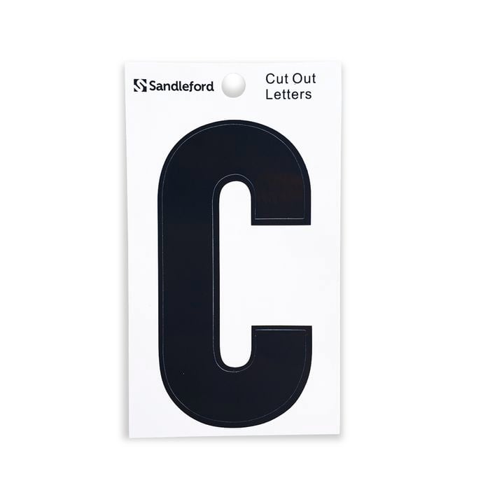 Sandleford 85mm Black Cut Out Self Adhesive House Letter C