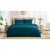 Ardor Grayson Luxe Velvet Front Quilt Cover Set Home Bedding Queen Bed Teal