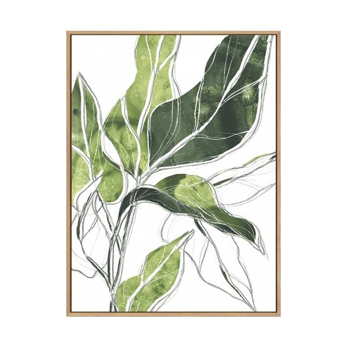 Artey | Expressive Palm III - Framed Canvas - Natural Frame - 60 x 80cm