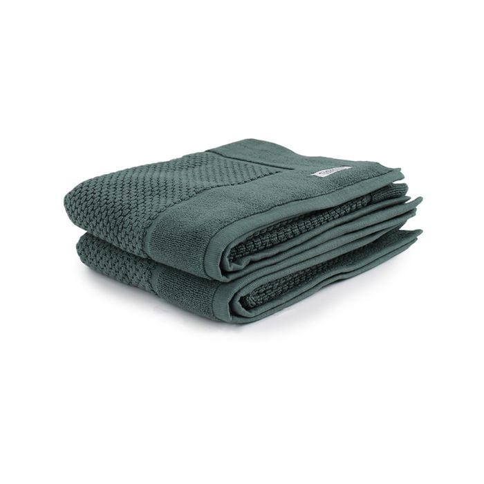 2pc Onkaparinga 60x90cm Avalon Bath Mat 850GSM Fir Green