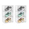 Soga 2x 3-tier Transparent Shoe Organiser Stackable Folding Storage Box Magnetic Door