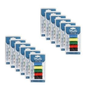 12pk 5pk Malli Sewing Coloured All Purpose Sewing Thread Spool Kit 50m Assorted
