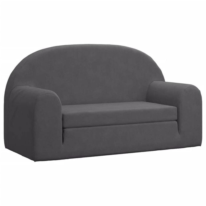 vidaXL Kids' Sofa Bed 2-Seater Anthracite Soft Plush kids' sofa kids' couch