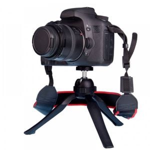 2PK Laser Mini Foldable Tabletop Tripod w/ Phone Adapter For Cameras - Black