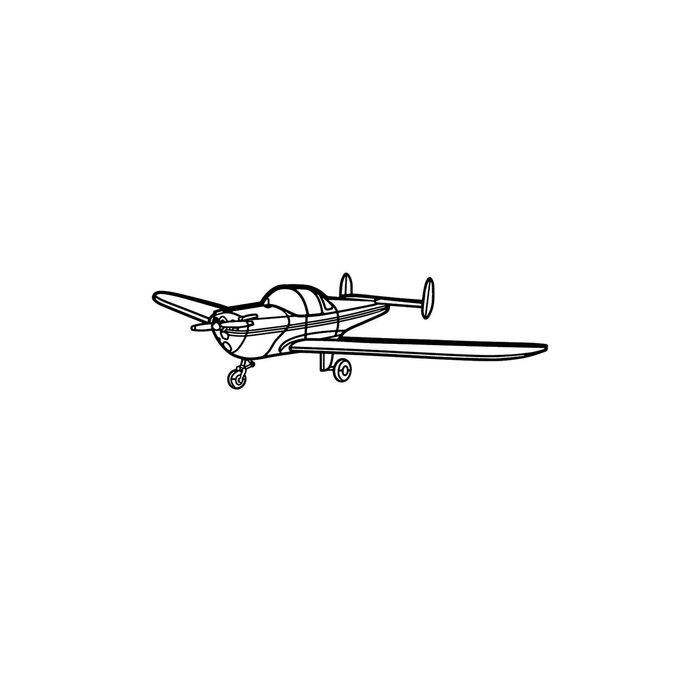 Ignite Laser Erco Ercoupe 415CD - Classic Two-Seat Light Aircraft Silhouette Metal Wall Art Rustic Metal 23.6 inch - 60 cm