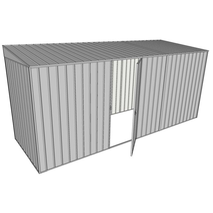 Build-a-Shed 1.5 x 4.5 x 2m Single Hinged Side Door Skillion Shed - Zinc