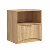 Cosmoliving Natural Oak Bedside Table with Curved Front Drawer & Open Display Shelf