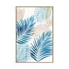 Artey | Bluish Palm III - Framed Canvas - Natural Frame - 60 x 90cm