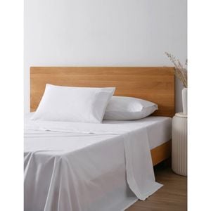Onkaparinga 300TC Hepburn 100% Cotton Percale Sheet Set White King