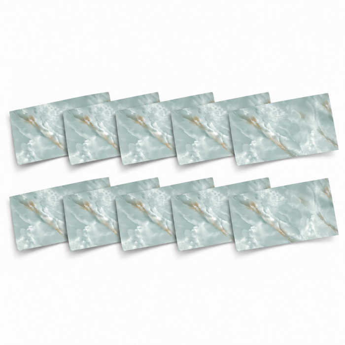 SOGA Peel & Stick Floor and Wall Tiles 30 x 60cm 10 Pack Jade Faux Marble