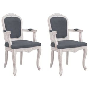 vidaXL Dining Chairs 2 pcs Dark Grey 62x59.5x100.5 cm Velvet