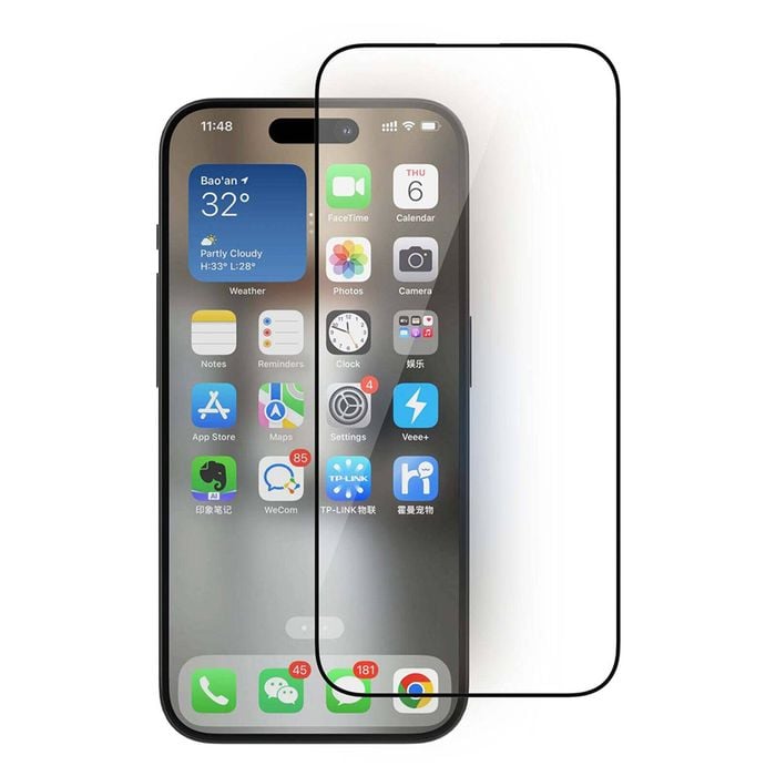 Philips HD Clear Tempered Glass Screen Protector Film For iPhone 15 Pro Max