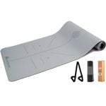 METEOR 183x65cm TPE Yoga Mat in 6mm Thicknesst (Grey Black)