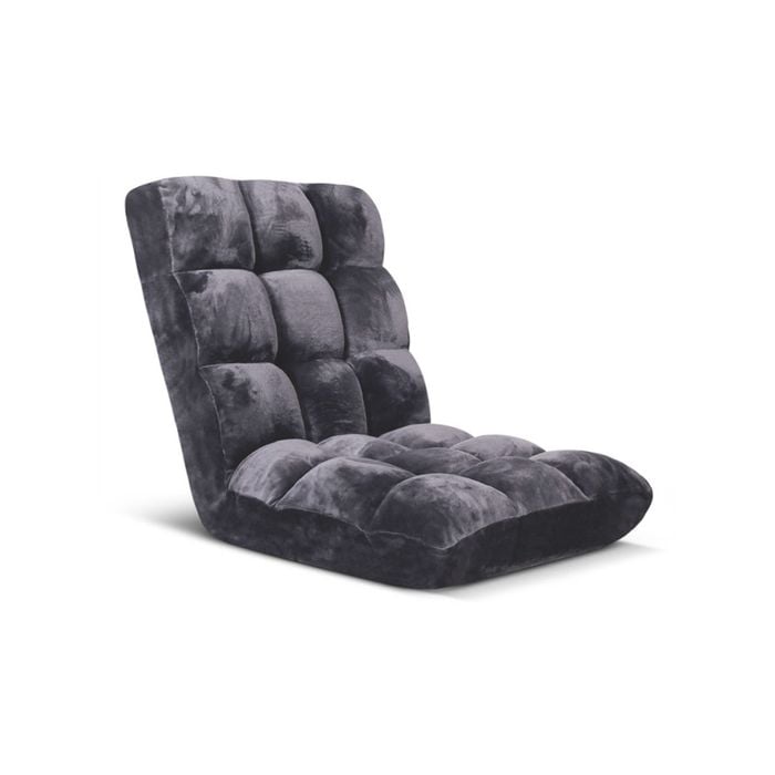 Soga Floor Recliner Folding Lounge Grey