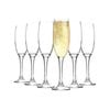 LAV Venue Glass Champagne Flutes - 220ml - Clear - Pack of 6