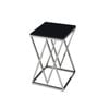 Elegant Collections Silver Black Glass Beverly Side Table