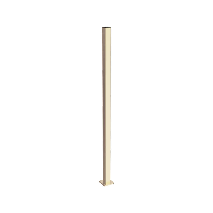 ProtectorAl 50 x 50 x 1000mm Primrose Aluminium Garden Post Flanged With Cap
