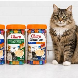 Inaba Churu 200 Tube Variety Bundle Cat Treats | 4 x 50 Tube Tubs
