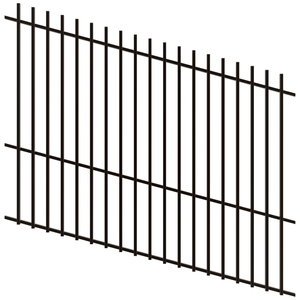 ProtectorAl 1201 - 2400 x 1800mm Black Satin Raked Up to 15º Batten Pool Fence Panel - Black