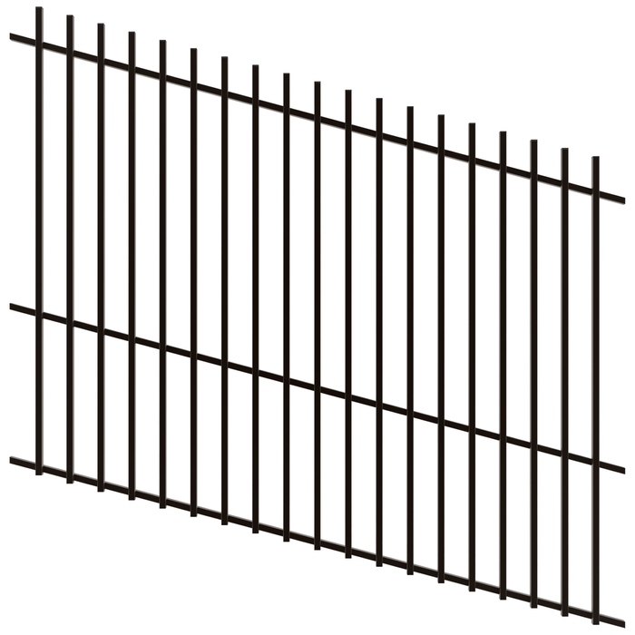 ProtectorAl 1201 - 2400 x 1800mm Black Satin Raked Up to 15º Batten Pool Fence Panel - Black