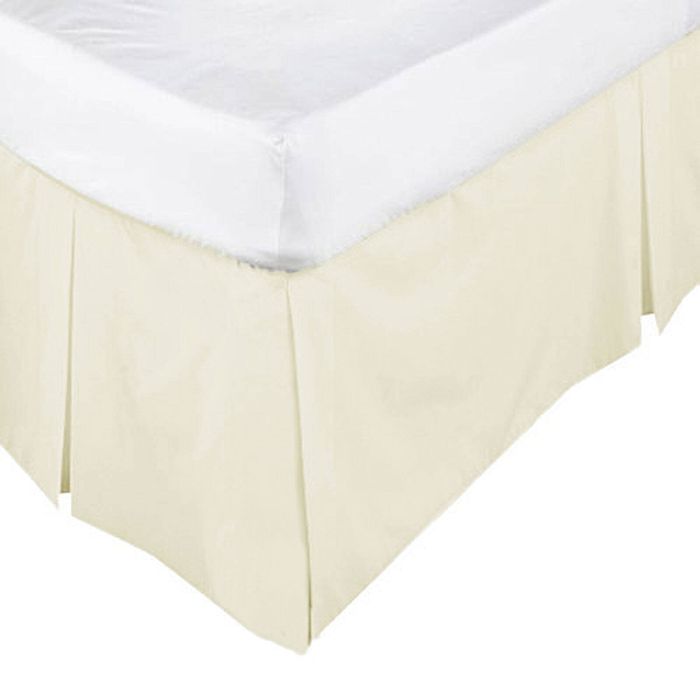 Box Pleated Valance Ecru King Single