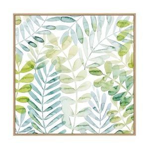 Artey | Dancing Palms I - Framed Canvas - Natural Frame - 84 x 84cm