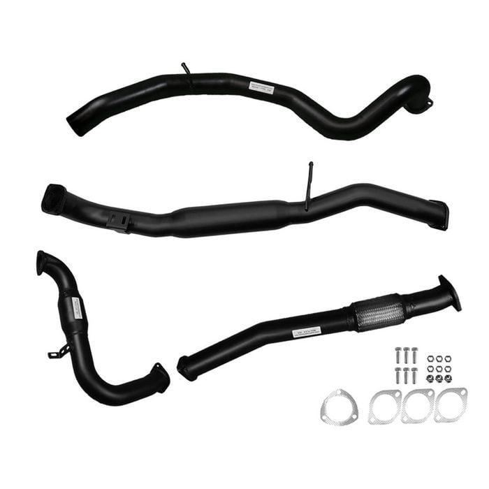 Ignite Exhausts Turbo Back For Nissan Gu Patrol 3l Wagon 3" Cat & Hotdog Black Aluminised Steel