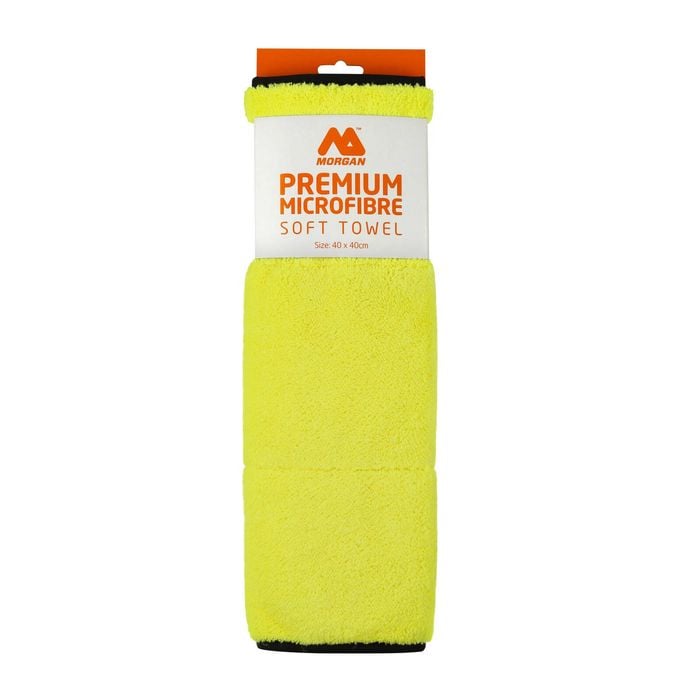 Morgan 40 x 40cm Yellow/Grey Premium Microfibre Soft Towel