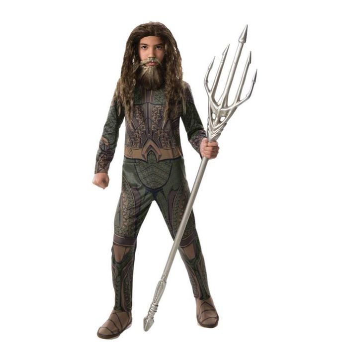 Aquaman Beard Wig Set Child DC Comics Halloween Costume Long Hair Moustache Brown Colour, CHILD
