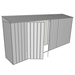 Build-a-Shed 0.8 x 4.5 x 2m Skillion Double Hinged Side Door Shed - Zinc