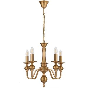 Telbix Siedel Vintage Pendant Hanging Lamp 5-Light Metal Copper Polished