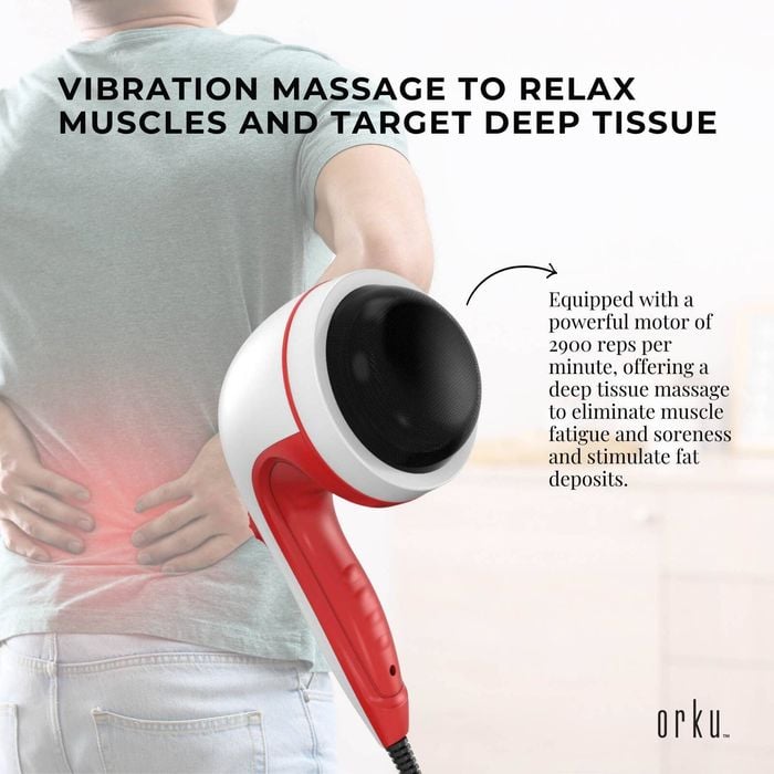 Orku Handheld Body Massager 4 Heads Adjustable Speed 28w Red - Bunnings  Australia
