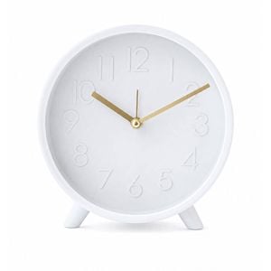 Clevinger 14.7cm White Gold Modern Bedside Tabletop Alarm Clock