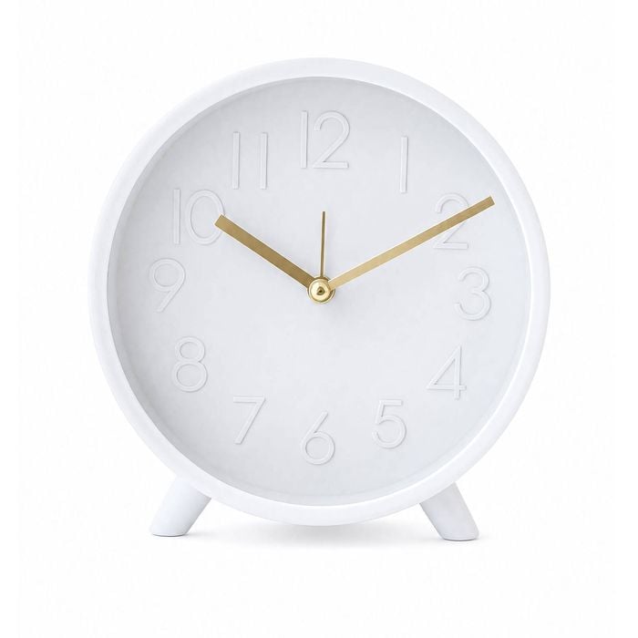 Clevinger 14.7cm White Gold Modern Bedside Tabletop Alarm Clock