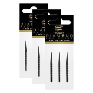 3x 3pc Target Diamond Pro Dart Point Replacement Spare Tip 36mm Black