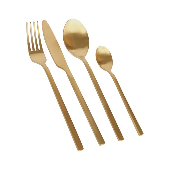 Argon Tableware 16pc Stainless Steel Cutlery Set - Durable Rust Resistant Stainless Steel Dishwasher Safe Flatware Set