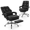 Costway Ergonomic Office Chair Pu Leather Computer Chair Black