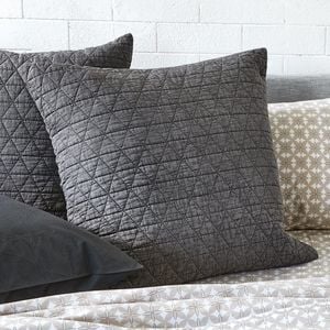 Alex Liddy Edit Triangle Quilted European Pillowcase 65X65cm - Graphite