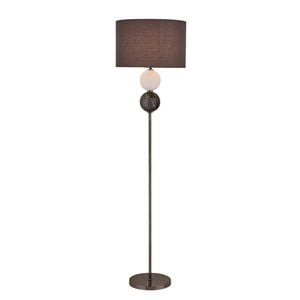 Luminea Angie Modern Fabric Shade Orbs Design Metal Floor Lamp Light Pewter