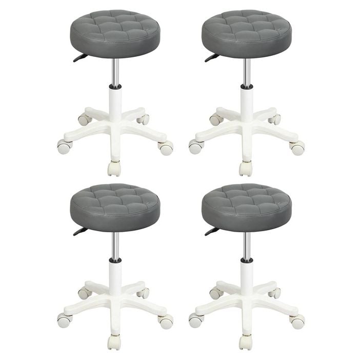 Levede 4pc PU Leather Salon Bar Stools – Grey