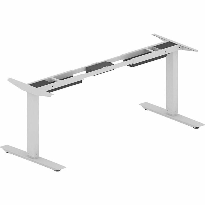 Lorell Sit-to-stand Two-tier Height Adjustable Sitting Standing Desk Silver