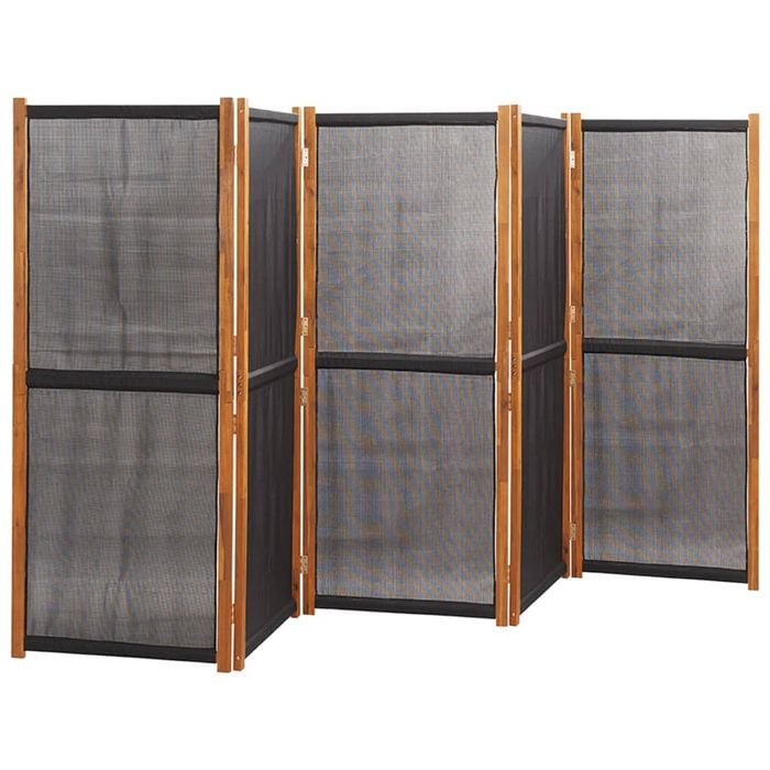 vidaXL 5-Panel Room Divider Black Panel Privacy Screen Partition ...