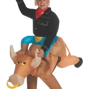Inflatable Adults Rodeo Bull Rider Ride On Costume - Standard