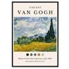 Galrie Van Gogh Wheat Field with Cypresses Art Print - Post-Impressionist Masterpiece, Black Frame, A3 30 x 42cm (12 x 16inch)