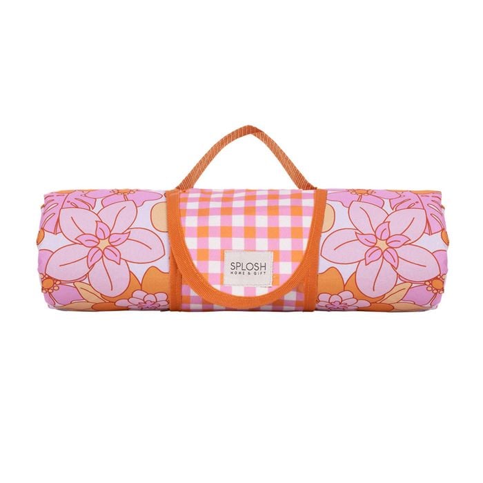 Splosh Reusable Picnic Retro Floral Rug w/ Handle 194x148cm