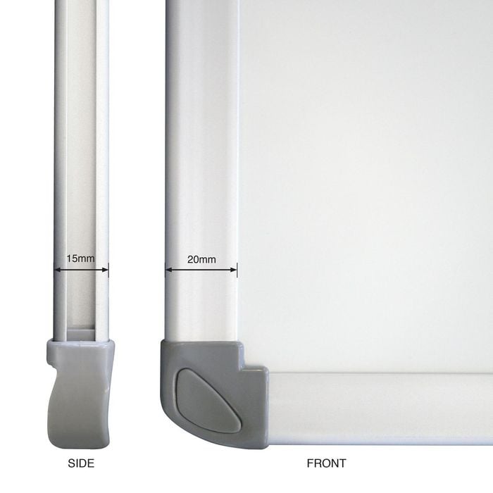 Whiteboard Porcelain 1200x900mm Heavy Duty Use Aluminium Frame