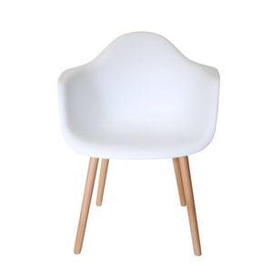 Sk Designer Living | Replica Eames Daw Hal Inspired Chair | Plastic & Natural - White