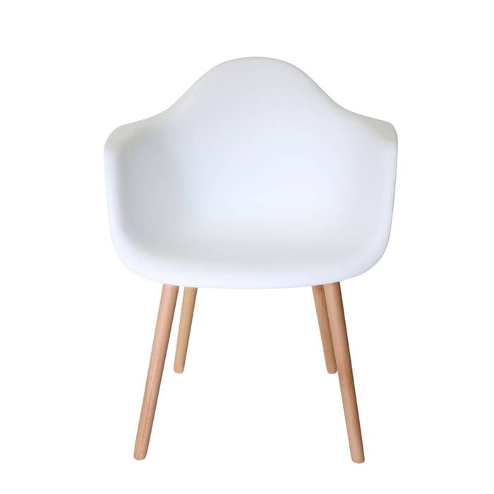Sk Designer Living | Replica Eames Daw Hal Inspired Chair | Plastic & Natural - White