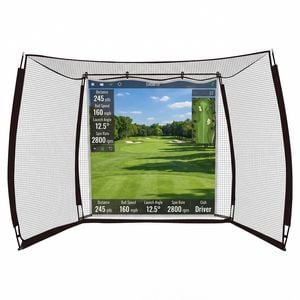 Advwin 10 x 8ft Golf Hitting Net with Impact Screen and Target Cloth, Golf Practice Cage for Indoor and Backyard