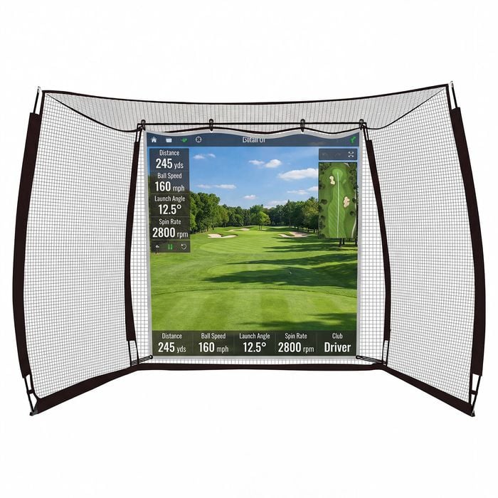 Advwin 10 x 8ft Golf Hitting Net with Impact Screen and Target Cloth, Golf Practice Cage for Indoor and Backyard